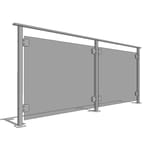 View Glass Railing System with Flat Top